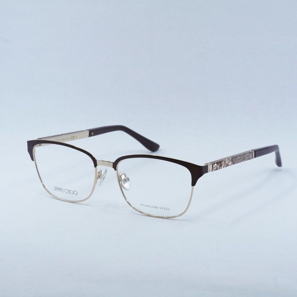 Jimmy Choo JC192 04IN 00 Eyeglasses Brown/Gold 54mm Rectangle Frame